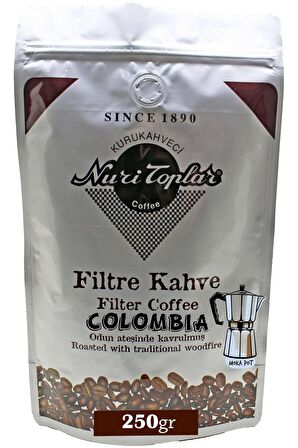 Nuri Toplar Filtre Kahvesi 250 Gr Colombia Supremo Çekirdeği - Odun Ateşinde Kahve