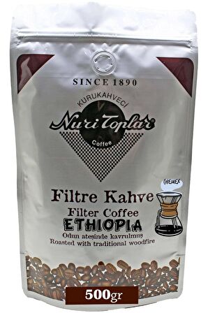 Nuri Toplar Filtre Kahvesi 500 Gr Ethiopia Sidamo Çekirdeği - Odun Ateşinde Kahve