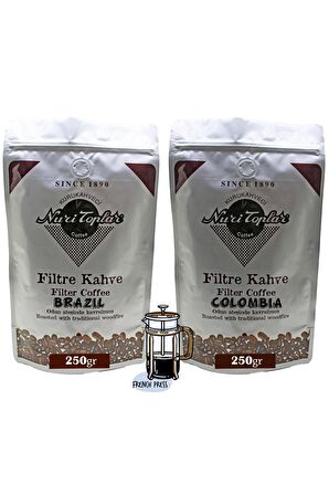 Nuri Toplar Filtre Kahveleri Brazil Ve Colombia Yöresel Paket 2x250 Gram