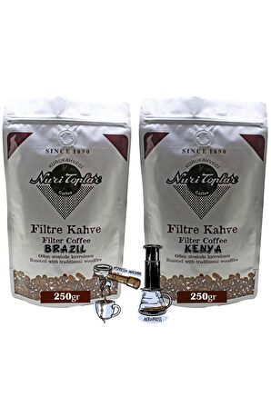 Nuri Toplar Filtre Kahveleri Kenya Ve Brazil Yöresel Paket 2x250 Gram