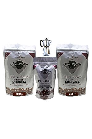 Nuri Toplar Filtre Kahve Ethiopia Ve Colombia House Blend 3'lü Paket