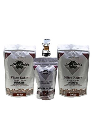Nuri Toplar Filtre Kahve Kenya Ve Brazil House Blend 3'lü Paket