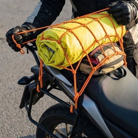 Kask Roichil® Esnek Motosiklet Kask ve Bagaj Filesi – Kask Sabitleyici Plastik Kancalı Taşıma Ağı 35x35 cm