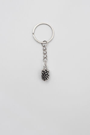 Çam Kozalağı Anahtarlık - Antik Gümüş Kaplama - Kadın Erkek