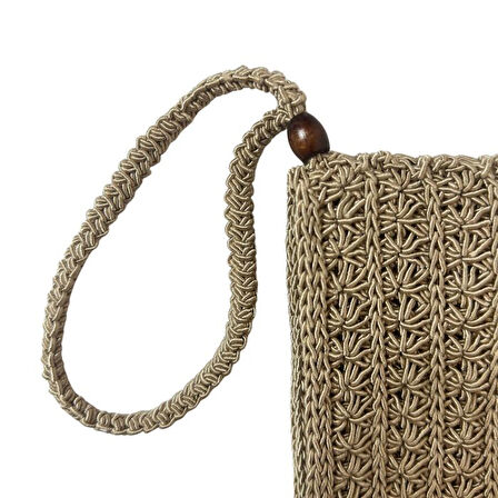 Uretti - Şennur 3131 0764 El Örgüsü Pamuk Polyester Portföy Çanta - 25 x 17 cm