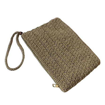 Uretti - Şennur 3131 0764 El Örgüsü Pamuk Polyester Portföy Çanta - 25 x 17 cm