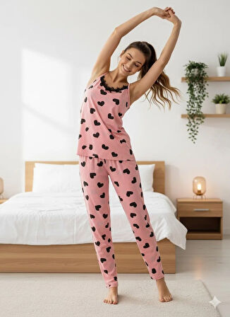 KADIN KALP DETAYLI PİJAMA TAKIM