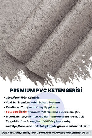 Technojet Kendinden Yapışkanlı Dokulu Keten Görünümlü Mutfak Salon Duvar Dolap Masa Kaplama 60X500cm