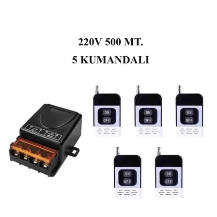 Lavat 500 Metre Mesafeli AC 220V 30A 5 Kumandalı Röle Kutusu 433 MHz Radyo Frekanslı
