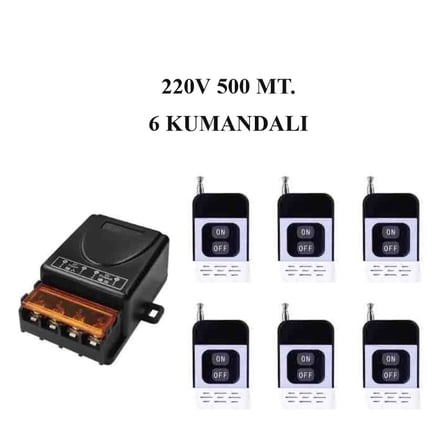 Lavat 500 Metre Mesafeli AC 220V 30A 6 Kumandalı Röle Kutusu 433 MHz Radyo Frekanslı