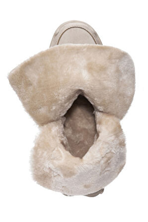 Kadın Günlük Nubuk Deri Kar Bot Bootie Postal İçi Kürklü Düğmeli ve Bağcıklı Kaymaz Taban 501