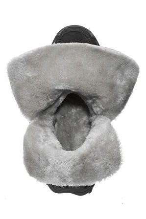 Kadın Günlük Nubuk Deri Kar Bot Bootie Postal İçi Kürklü Düğmeli ve Bağcıklı Kaymaz Taban 501