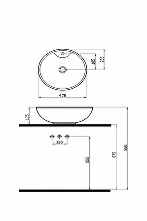 Çanak Tezgah Üstü Lavabo