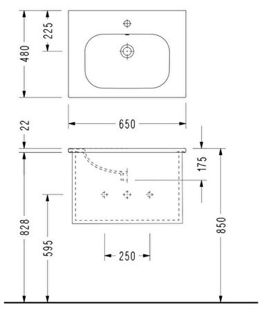 Serel Nita Etajerli Mobilya Dolap Uyumlu Lavabo 48x65 cm NT30TDS110H