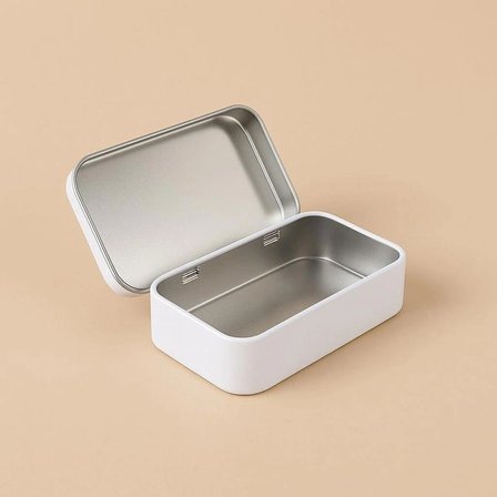 97x58x22 mm Beyaz Metal Açılır Kapanır Kutu | Çok Amaçlı Organizer Takı Oyuncak Sigara Kutusu Snack Box
