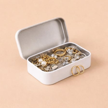 97x58x22 mm Beyaz Metal Açılır Kapanır Kutu | Çok Amaçlı Organizer Takı Oyuncak Sigara Kutusu Snack Box