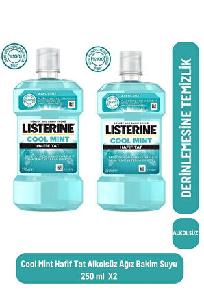 ListerineCool Mint Hafif Tat Alkolsüz Ağiz Bakim Suyu 250 ml X2