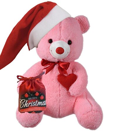  Yılbaşı Özel Konseptli  Romantik "Merry Christmas" Peluş Ayı 80 cm