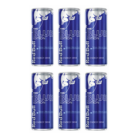 Red Bull Blue Edition Yaban Mersini Enerji İçeceği 250 ml x 6 Adet