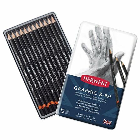 Derwent Graphic Dereceli Kalem 12li Hard Set