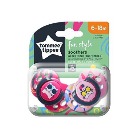 Tommee Tippee Fun Style Emzik 2 Adet 6-18 Ay Pembe