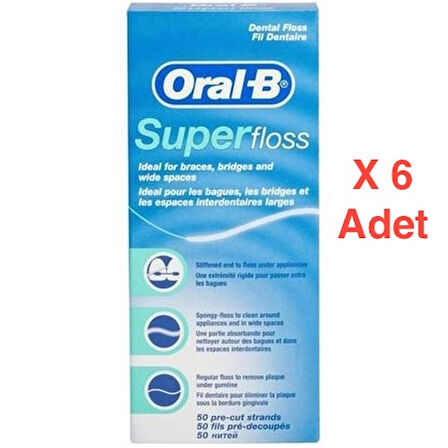 Oral-B Super Floss 50'li 6 Adet Diş İpi