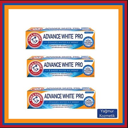 Arm Hammer 3 Tona Kadar Beyazlatıcı Diş Macunu Advance White 75ML+75ml+75ml 3lü