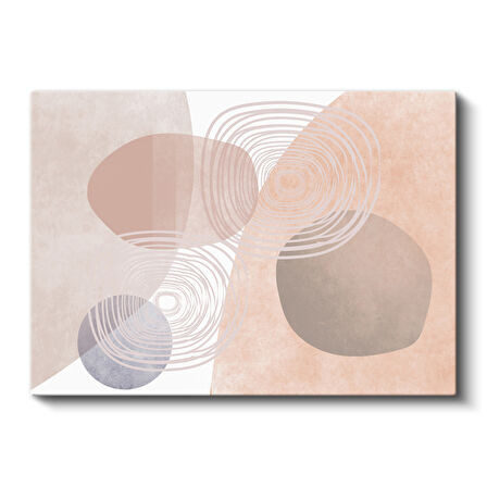 Pastel Tonlarda Soyut Geometrik Desen Kanvas Tablo