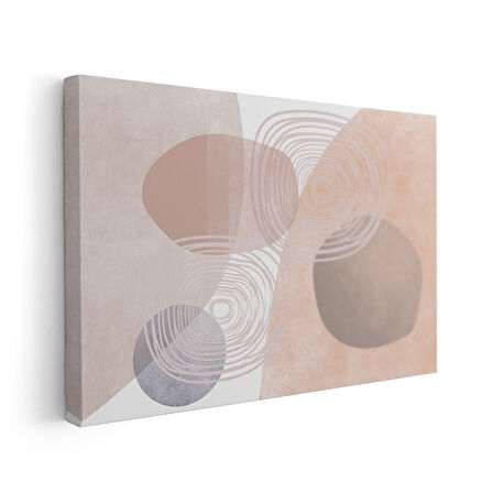 Pastel Tonlarda Soyut Geometrik Desen Kanvas Tablo