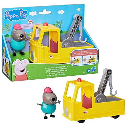 Hasbro Peppa Pig - Çekme Çubuklu Büyükbaba Köpek Kamyonu F9519