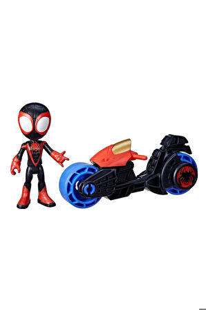 Spider And His Amazing Friends Motorsiklet ve Figür Miles Spin Morales F6777 F7460