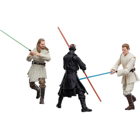Star Wars Black Series Qui-Gon Jinn, Darth Maul, Obi-Wan Kenobi (Star Wars: The Phantom Menace) Aksiyon Figür Seti