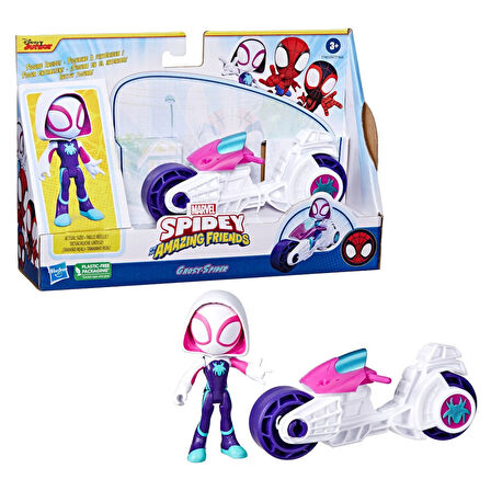 Spidey And His Amazing Friends Motorsiklet Ve Figür Ghost Spider F6777-F7461