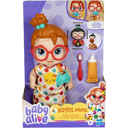 Baby Alive Uykucu Bebeğim Kırmızı Saçlı Dottie Doodle