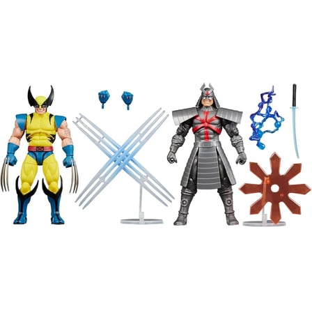 Hasbro Marvel Legends Gamerverse Wolverine vs Marvel's Silver Samurai (Retro Video Game) İkili Aksiyon Figür Seti