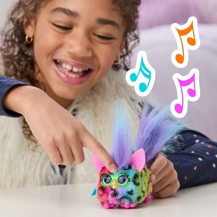 Furby DJ Furblets Rain-Bow-Kat İnteraktif Elektronik Peluş Oyuncak Sesli Müzikli 45+ Ses
