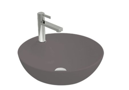 Newarc Newart Tezgah Üstü Batarya Delikli Lavabo Mat Antrasit 42,5X15,5Cm