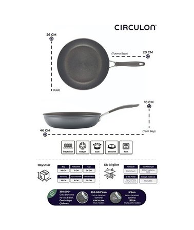 ANS-5011275822025-D-MYR121S2-CIRCULON, KIZARTMA TAVASI 2'Lİ SET 22CM+26CM