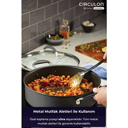Circulon 24 * 8 cm Kapaklı Sığ Tencere