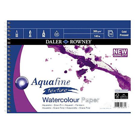 Daler Rowney Aquafine Texture Spiralli 12 Yaprak 300g 30,5x40,6cm