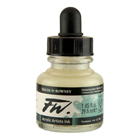 DR FW Acrylic Artist Ink 29.5ml Cam Şişe Shimmering Green 714