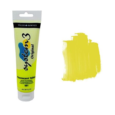 Daler Rowney System 3 Akrilik Boya 150ml 681 Fluorescent Yellow