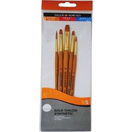 Daler Rowney Simply Gold Taklon Synthetic 6lı Fırça Seti Kod:600