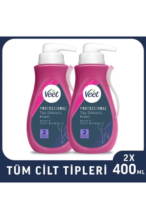 Professional Tüm Cilt Tipleri Tüy Dökücü Krem 2 x 400 ml Ekonomik Set