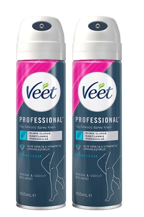 Professional Tüy Dökücü Krem Sprey Bacak&Vücut Bölgesi Hassas Ciltler 150ml x2