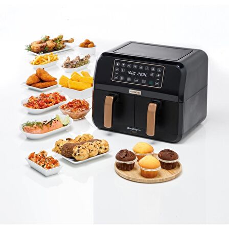 Kenwood kHealty Fry Twin HFP70.000BK 8 lt Yağsız Airfryer Siyah