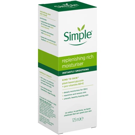 Simple Yenileyici Yoğun Nemlendirici Krem 125 ml Hassas Ciltler İçin B5 E Vitamini