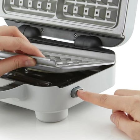 Breville VST072X-01 DuraCeramic Waffle Makinesi - Paslanmaz Çelik / Beyaz (850W, 2'li Kapasite)