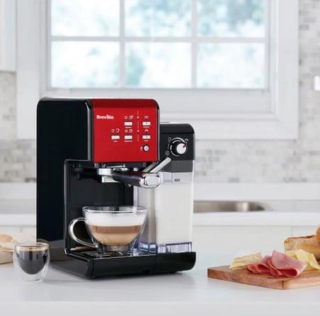 Breville VCF109X Prima Latte II Yarı Otomatik Espresso ve Sütlü Kahve Makinesi - Kırmızı/Siyah (19 Bar, 1050W)