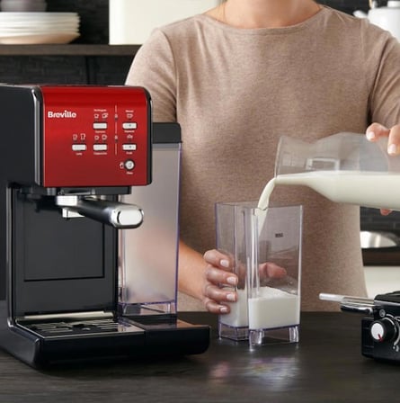 Breville VCF109X Prima Latte II Yarı Otomatik Espresso ve Sütlü Kahve Makinesi - Kırmızı/Siyah (19 Bar, 1050W)